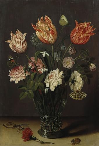 RZHRHJES Kunstwerk Bilder Leinwand Kunst Gemälde Leinwand Malerei Poster Tulpen mit anderen Blumen in einem Glas auf einem Tisch von Jan Brueghel dem Jüngeren Wandbild für Heimdekoration 60x90cm RZHRHJES Kunstwerk Bilder Leinwand Kunst Gemälde Leinwand Malerei Poster Tulpen mit anderen Blumen in einem Glas auf einem Tisch von Jan Brueghel dem Jüngeren Wandbild für Heimdekoration 60x90cm von RZHRHJES