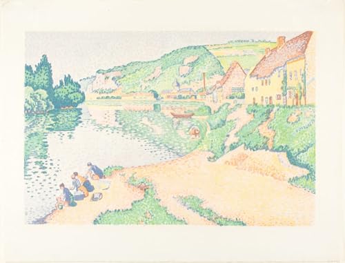 RZHRHJES Kunstwerk Bilder Leinwand Kunst Gemälde Leinwand Malerei Poster die Andelys von Paul Signac Wandbild für Heimdekoration 60x90cm von RZHRHJES