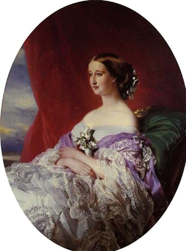 RZHRHJES Kunstwerk Bilder Leinwand Kunst Gemälde Leinwand Malerei Poster die Kaiserin Eugénie Winterhalter Wandbild für Heimdekoration 60x90cm von RZHRHJES