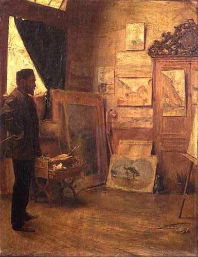 RZHRHJES Kunstwerk Bilder Leinwand Kunst Gemälde Leinwand Malerei Poster im Atelier von Emile Friant Wandbild für Heimdekoration 60x90cm von RZHRHJES