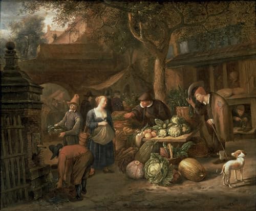 RZHRHJES Leinwand Druck Wand Vintage Leinwand Wandkunst Moderne Drucke Marktszene von Jan Havickszoon Steen Wandkunst Dekorative für Wanddekoration 60x90cm RZHRHJES Leinwand Druck Wand Vintage Leinwand Wandkunst Moderne Drucke Marktszene von Jan Havickszoon Steen Wandkunst Dekorative für Wanddekoration 60x90cm von RZHRHJES