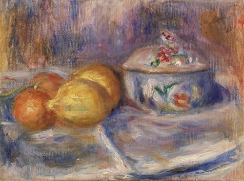 RZHRHJES Leinwand Druck Wand Vintage Leinwand Wandkunst Moderne Drucke Obst und bonbonniere von pierre auguste renoir Wandkunst Dekorative für Wanddekoration 60x90cm von RZHRHJES