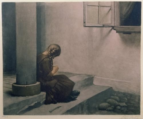 RZHRHJES Leinwand Poster Wandbilder Leinwandkunst Drucken Modern Wandbilder Mädchen sitzt auf der Treppe von Peter Vilhelm Ilsted Kunstdruck Leinwand für Wohnzimmer-Dekor 60x90cm RZHRHJES Leinwand Poster Wandbilder Leinwandkunst Drucken Modern Wandbilder Mädchen sitzt auf der Treppe von Peter Vilhelm Ilsted Kunstdruck Leinwand für Wohnzimmer-Dekor 60x90cm von RZHRHJES