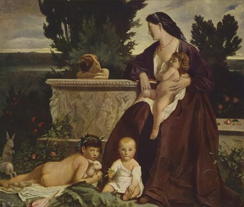 RZHRHJES Leinwand Poster Wandbilder Leinwandkunst Drucken Modern Wandbilder Mutterglück von Anselm Feuerbach Kunstdruck Leinwand für Wohnzimmer-Dekor 60x90cm von RZHRHJES