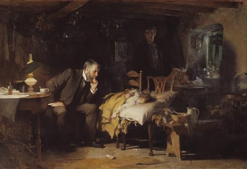 RZHRHJES Moderne Drucke Wandkunst Malerei Bilder Druck Wandgemälde Der doktor von luke fildes Poster Bilder für Wanddekoration 60x90cm von RZHRHJES