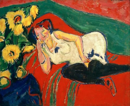 RZHRHJES Moderne Drucke Wandkunst Malerei Bilder Druck Wandgemälde Fränzi vor einem geschnitzten Stuhl von Ernst Ludwig Kirchner Poster Bilder für Wanddekoration 60x90cm RZHRHJES Moderne Drucke Wandkunst Malerei Bilder Druck Wandgemälde Fränzi vor einem geschnitzten Stuhl von Ernst Ludwig Kirchner Poster Bilder für Wanddekoration 60x90cm von RZHRHJES