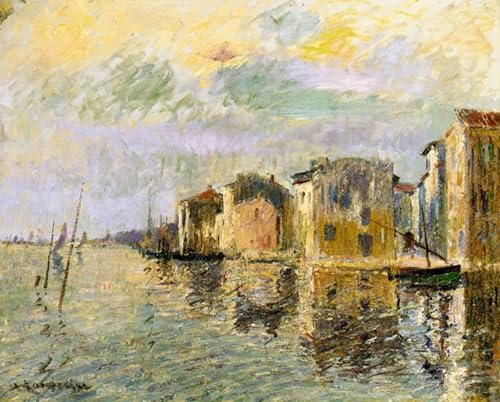 RZHRHJES Moderne Drucke Wandkunst Malerei Bilder Druck Wandgemälde Martigues Südfrankreich von Gustave Loiseau Poster Bilder für Wanddekoration 60x90cm von RZHRHJES