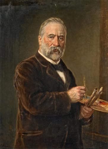 RZHRHJES Moderne Drucke Wandkunst Malerei Bilder Druck Wandgemälde Selbstporträt Ludwig Knaus Poster Bilder für Wanddekoration 60x90cm von RZHRHJES