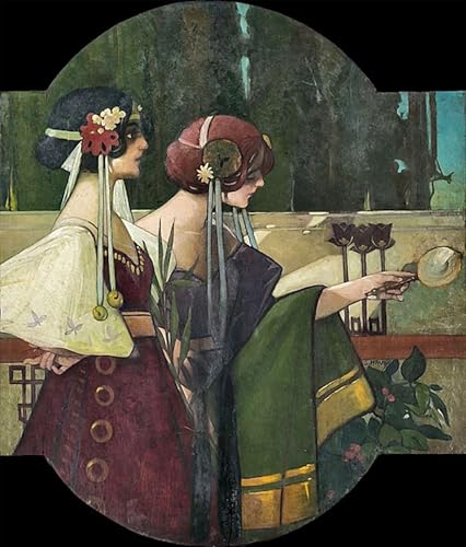 RZHRHJES Moderne Drucke Wandkunst Malerei Bilder Druck Wandgemälde Zwei Damen Von Sergius Hruby Poster Bilder für Wanddekoration 60x90cm RZHRHJES Moderne Drucke Wandkunst Malerei Bilder Druck Wandgemälde Zwei Damen Von Sergius Hruby Poster Bilder für Wanddekoration 60x90cm von RZHRHJES