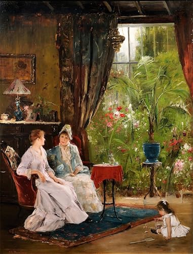 RZHRHJES Moderne Drucke Wandkunst Malerei Bilder Druck Wandgemälde im Gewächshaus Mihaly Munkacsy Poster Bilder für Wanddekoration 60x90cm von RZHRHJES