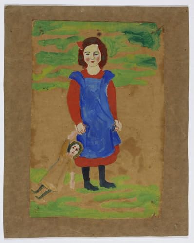 RZHRHJES Ölgemälde Wandbilder Abstrakte Leinwand Kunst Wandkunst Bild Druck Kind mit puppe von august macke Kunst Leinwand Poster für Wanddekoration 60x90cm von RZHRHJES