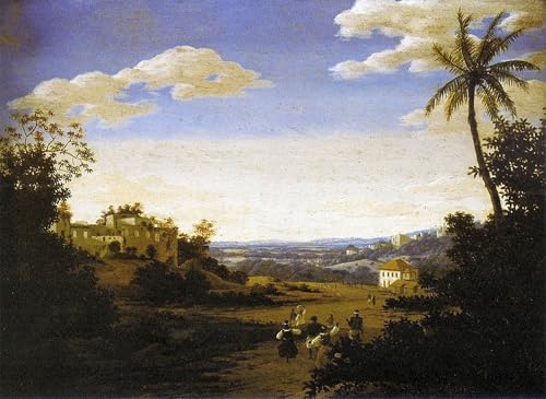 RZHRHJES Ölgemälde Wandbilder Abstrakte Leinwand Kunst Wandkunst Bild Druck Landschaft von Pernambuco von Frans Post Kunst Leinwand Poster für Wanddekoration 60x90cm von RZHRHJES