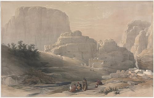 RZHRHJES Ölgemälde Wandbilder Abstrakte Leinwand Kunst Wandkunst Bild Druck Petra am unteren Ende des Tals mit Blick auf die Akropolis von David Roberts für Wanddekoration 60x90cm von RZHRHJES