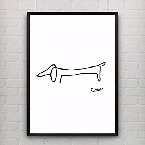 Rzhss Pablo Picasso Der Dackel Hundedruck Leinwand Abstrakte Tiere Minimalistische Wandkunst Kinderzimmer Bar Büro, Wohnkultur / 40X60Cm-No Frame von RZHSS
