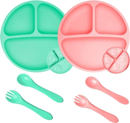 RZMZBY 2Pcs baby teller rutschfest kinderteller unterteilt saugnapf teller baby silikon teller baby BPA-Fre,Spülmaschinen und MikrowellenFest RZMZBY 2Pcs baby teller rutschfest kinderteller unterteilt saugnapf teller baby silikon teller baby BPA-Fre,Spülmaschinen und MikrowellenFest von RZMZBY