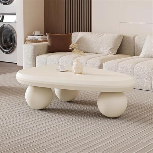 RZTPYS Moderner Couchtisch Für Das Wohnzimmer, Beistelltisch Mit Einzigartigem Design, Langlebig Und Leicht Zu Reinigen, Frei Geformter Teetisch Mit Soliden Und Stabilen Beinen,A White l105cm von RZTPYS
