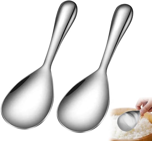 2 Stück Edelstahl Reislöffel,Antihaft Rice Löffel,Servierlöffel Risottolöffel,Reis Kocher Kochlöffel,Hitzebeständiger Servierlöffel 2 Stück Edelstahl Reislöffel,Antihaft Rice Löffel,Servierlöffel Risottolöffel,Reis Kocher Kochlöffel,Hitzebeständiger Servierlöffel von RZXBB