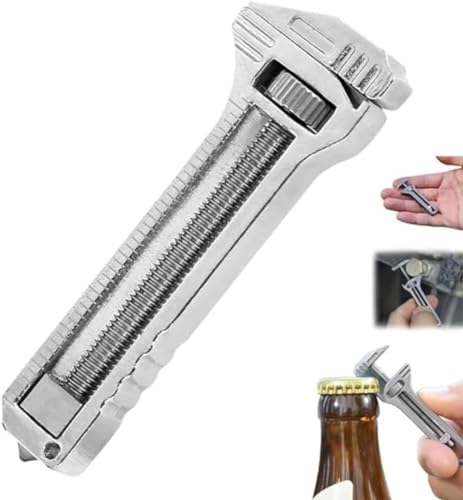 Mini Multitool Schraubenschlüssel - Kompakt Aus Titan Mit Flaschenöffner, Bieröffner, Nagelzieher - Verstellbar (1 Stück) Mini Multitool Schraubenschlüssel - Kompakt Aus Titan Mit Flaschenöffner, Bieröffner, Nagelzieher - Verstellbar (1 Stück) von RZXBB