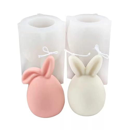 RZXBB 2 PCS Ostern Kaninchen Silikonform,Kerzen Silikonform,3D Hase Silikon Gießform Backform Seifenform Mousse Kuchenform Für DIY Seife, Kerzen,Schokoladenkuchen, Haus Dekoration (2 Stücke) von RZXBB