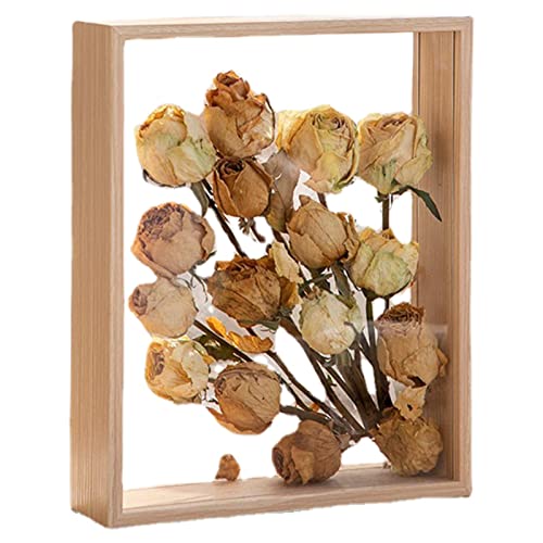 RZXBB 3D Bilderrahmen Für Getrocknete Blumen - Tiefer Objektrahmen Aus Holz - DIY Trockenblumen Schwimmender Fotorahmen - Schattenfugenrahmen Zum Befüllen Für Fotocollage, Poster, Unterschrift von RZXBB