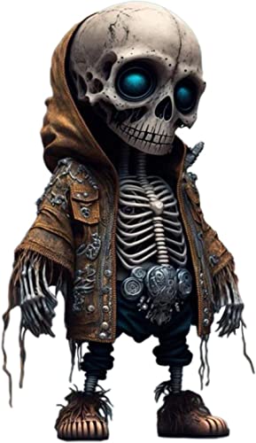 RZXBB Coole Skelett Figuren,Skelett Figuren Gothic Deko,2023 Neues Coole Skelett Statuen Ornamente,Skelettfiguren Klein,Totenkopf Statue, Zuhause, Büro, Schreibtisch (C) von RZXBB