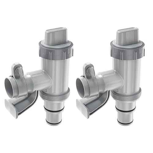 RZXBB Pool Plunger Ventil Plus Für Oberirdischen Pool - 2 in 1 Pool Absperrventil Ersatzteile - Pool Kolbenventil Mit Rohrhalter - Absperrventil Pool Zubehör Für Intex/Bestway/Coleman Pool (2 Stück) von RZXBB