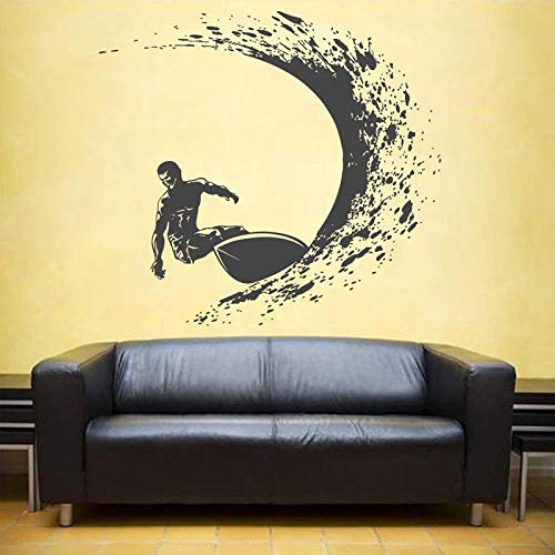 62X57Cm Surf Wandtattoo Surfer Wandaufkleber Surf Aufkleber Surfbrett Wandtattoo Wave Wandtattoo Boy von RZYLYHH