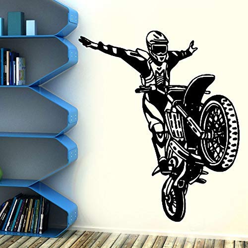 Fahrrad Motorrad Wandtattoo Motocross Sport Dekoration Kunst Wandaufkleber Wasserdichte Aufkleber Junge Schlafzimmer 57X66Cm von RZYLYHH