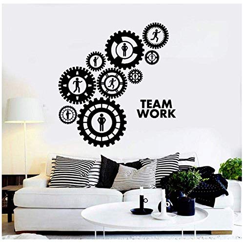 Gear Vinyl Wandtattoo Teamwork Gear Office Dekoration Aufkleber Kunst Interior Wanddekoration Sofa Hintergrund 3D Wallpaper 42Cmx45Cm von RZYLYHH