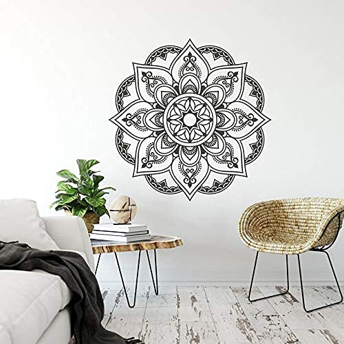 Große Mandala Wandaufkleber Halbe Wandtattoo Ball Mandala Meditation Kunst Wandaufkleber Yoga Wandkunst Boho Stil Aufkleber 42X85Cm von RZYLYHH