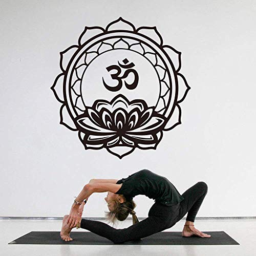 Lotus Meditation Yoga Wandtattoo Fitnessstudio Lotus Mantra Meditation Mandala Hinduismus Wandaufkleber 75X75Cm von RZYLYHH