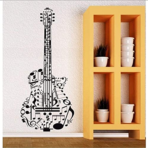 Vinyl Wandtattoo Gitarre Musik Wandtattoo Vinyl Musikinstrument Aufkleber Home Art Wandbild Perfekte Qualität Gitarre Aufkleber 25*57C M von RZYLYHH