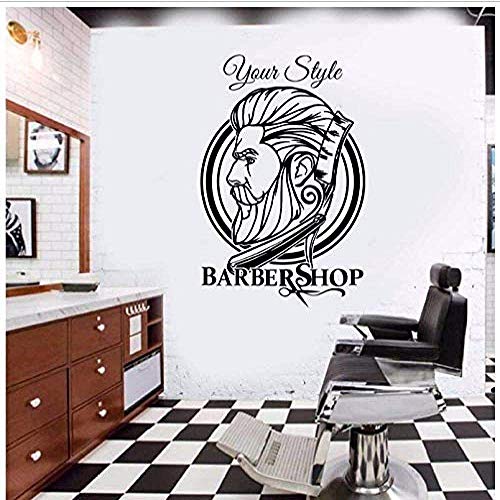 Wandaufkleber Barbershop Fashion Weihnachten Aufkleber Pvc Vinyl Wohnzimmer Schlafzimmer Home Fenster Badezimmer Büro Schlafsaal Shop Dekoration 57X87Cm von RZYLYHH