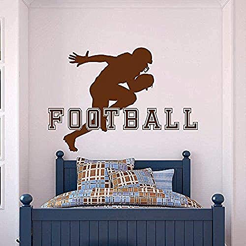 Wandaufkleber Sport Männlichen American Football Spieler Sport Wandtattoo Vinyl Zimmer College Wandkunstwand Wohnkultur 56X81Cm von RZYLYHH