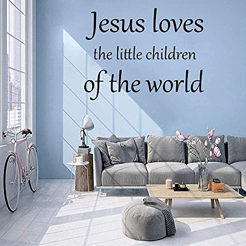 Wandsticker Art Decals Dekoration Schöner Jesus Liebt Die Welt Kinder Kinderzimmer Wohnzimmer 57X82Cm von RZYLYHH