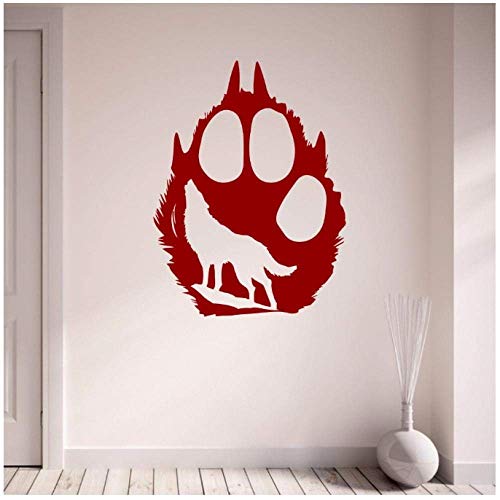 Wolf Silhouette Print Aufkleber Fenster Aufkleber Abnehmbare Vinyl Art Wandaufkleber Deraction Für Wohnzimmer Schlafzimmer 40X54Cm von RZYLYHH