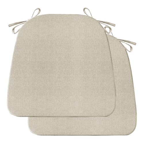 RZYW 2er 4er Set Stuhlkissen Outdoor Sitzkissen Stuhl, Abnehmbares Memory Schaum Sitzpolster Gartenstuhl Stuhlauflage, Sitzauflage für Drinnen Draußen, Küche Esszimmerstuhl,3 Off Grey,2er 43X42X5CM von RZYW