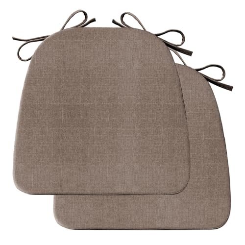 RZYW 2er 4er Set Stuhlkissen Outdoor Sitzkissen Stuhl, Abnehmbares Memory Schaum Sitzpolster Gartenstuhl Stuhlauflage, Sitzauflage für Drinnen Draußen, Küche Esszimmerstuhl,6 Dark Brown,2er 43X42X5CM von RZYW