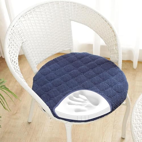 Rund Stuhlkissen 6er 4er 2er Set Weiche Sitzkissen Rund Waschbar Sitzkissen Stuhl rutschfest Sitzpolster Outdoor Stuhlauflage Bodenkissen für Küche Esszimmer Garten Büro,Darkblue,4er Set 40cm Rund Stuhlkissen 6er 4er 2er Set Weiche Sitzkissen Rund Waschbar Sitzkissen Stuhl rutschfest Sitzpolster Outdoor Stuhlauflage Bodenkissen für Küche Esszimmer Garten Büro,Darkblue,4er Set 40cm von RZYW