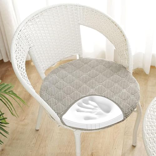 Rund Stuhlkissen 6er 4er 2er Set Weiche Sitzkissen Rund Waschbar Sitzkissen Stuhl rutschfest Sitzpolster Outdoor Stuhlauflage Bodenkissen für Küche Esszimmer Garten Büro,Grau,2er Set 40cm von RZYW