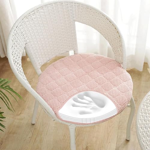 Rund Stuhlkissen 6er 4er 2er Set Weiche Sitzkissen Rund Waschbar Sitzkissen Stuhl rutschfest Sitzpolster Outdoor Stuhlauflage Bodenkissen für Küche Esszimmer Garten Büro,Lightpink,2er Set 30cm von RZYW