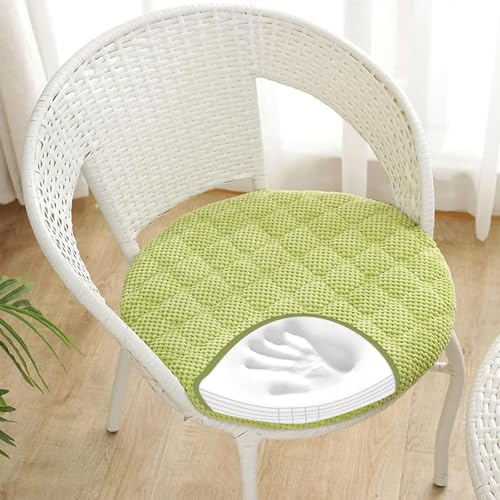 Stuhlkissen Rund 40/50/45cm Dicke 4cm Sitzkissen Stuhl, Waschbar Sitzkissen Rund Sitzpolster Cordstoff Stuhlauflagen Sitzauflage für Küche Esszimmer Büro Outdoor Garten,LightGreen,4er Set 30cm von RZYW