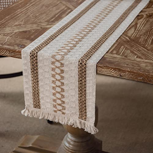 RZhiYi Tischläufer Baumwolle Tischwäsche Makramee Boho Häkelspitze Tischläufer,Landhausstil Tischdecke Tabletop Dekor für Picknick Party Küche Hochzeit,30 x 220cm von RZhiYi