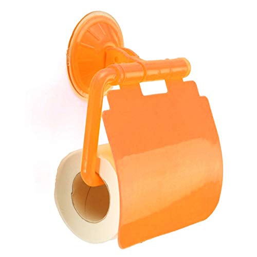 Taschentuchbox, Toilettenpapierhalter, Badzubehör, Papier-Toilettenhalter mit Toilettenpapierhalter, Spender zur Wandmontage, Kunststoff-Toilettenpapierhandtuch 219 (Farbe: Blau) (Color : Orange) von RaMpad
