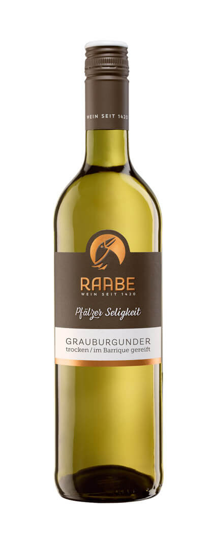 Raabe Weißwein Grauburgunder 0,75 l  trocken Barrique Pfälzer Seligkeit von Raabe