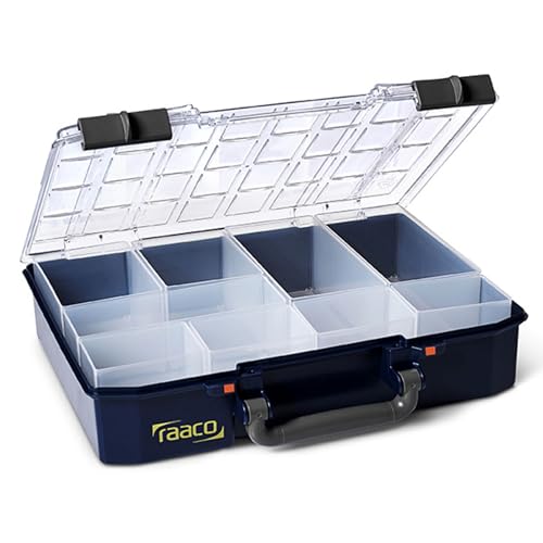 raaco CarryLite 80 4x8-9: Leicht Sortierbox für Werkstatt, mit 9 Einsätze für Kleinteile, Traglast 10 kg, Sichere Aufbewahrung, Transparenter Deckel, 27.8 x 33.7 x 7.9 cm raaco CarryLite 80 4x8-9: Leicht Sortierbox für Werkstatt, mit 9 Einsätze für Kleinteile, Traglast 10 kg, Sichere Aufbewahrung, Transparenter Deckel, 27.8 x 33.7 x 7.9 cm von Raaco