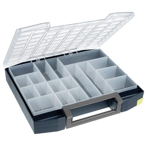 raaco Boxxser 80 8x8-18: Robuste Sortierbox für Werkstatt, 18 Einsätze, Sortimentskasten & Sortierboxen für Kleinteile, Traglast 20 kg, Sichere Aufbewahrung, 40.1 x 46.5 x 7.8 cm von Raaco