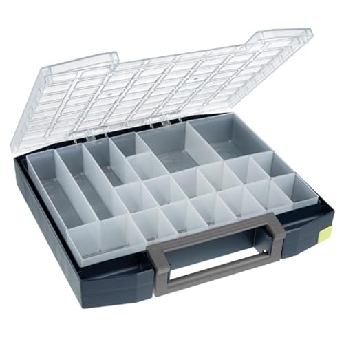 raaco Boxxser 80 8x8-20: Robuste Sortierbox für Werkstatt, 20 Einsätze, Sortimentskasten & Sortierboxen für Kleinteile, Traglast 20 kg, Sichere Aufbewahrung, 40.1 x 46.5 x 7.8 cm von Raaco