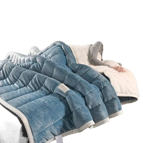 RaamKa Blanket Korallen Fleece Herbst Winter Warme Decken for Bett 3 Schichten Verdicken Flanell Decke Quilt Weiche Bequeme Wärme Quilts Waschbar Sofadecke (Color : 4, Size : 79x90inch(200x230cm)) von RaamKa