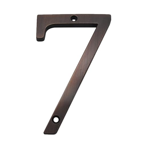 RaamKa Hausnummer 4 in 101mm Hausnummer Türadressennummer Zinklegierung Schraube montiert Outdoor Adresse Sign # 0-9 Bronze Farbe Hausnummernschild (Color : Aged Bronze 7) von RaamKa